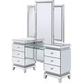 Acme Furniture Industry Inc ACME Furniture 90805 60 x 16 x 72 in. Lotus Vanity Desk; Mirrored & Faux Crystals 90805